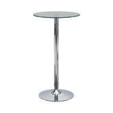Coaster Abiline Glass Top Round Bar Table Chrome Model 120341